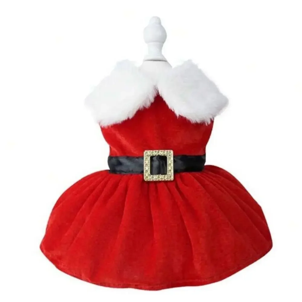 NEW! Christmas Dog Cat Dress - Santa Red - LARGE